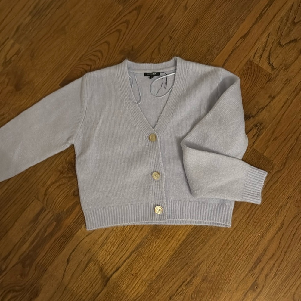 Purple cardigan